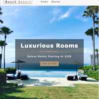 Screenshot of the beach resort website