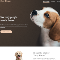 Screenshot of the Pets shelter website